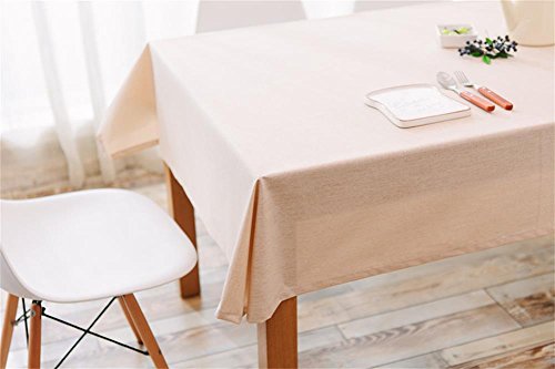 Ommda Tischdecke Leinen Abwaschbar Tischwäsche Wasserabweisend Lang Rechteckig Pflegeleicht 90x130cm Beige von Ommda