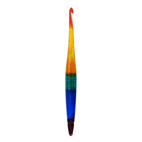 Ommi Häkelhaken mit ergonomischem Griff | Handgemachte 17 cms Häkelhaken | Häkelnadel - fertige kunstvolles Garn an | Das perfekte Geschenk! (Rainbow, 6.5 mm) von Ommi Crochet