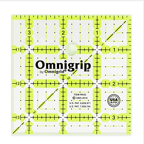 Omnigrip Quadratisches Lineal, 8,9 cm, klares Quilt- und Nählineal Omnigrip Quadratisches Lineal, 8,9 cm, klares Quilt- und Nählineal von Omnigrid