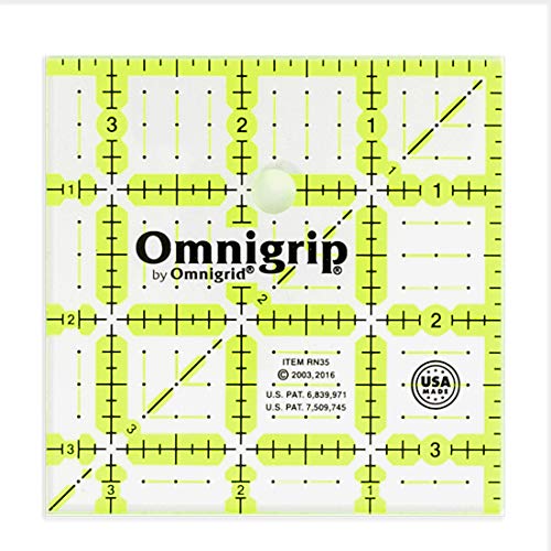 Omnigrip Quilter-Lineal, rutschfest quadratisch 3-½" x 3-½" grün von Omnigrid