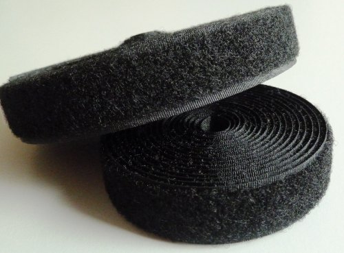 Klettband, selbstklebend, schwarz, 20 mm breit, 25 m Flausch von Omnipower