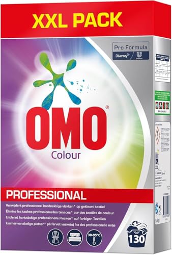 Omo Professional Buntwaschmittel Pulver Großpackung - Leuchtende Farben, Kein Verbleichen - Hohe Flecklösekraft - 130 Wäschen von Omo Professional
