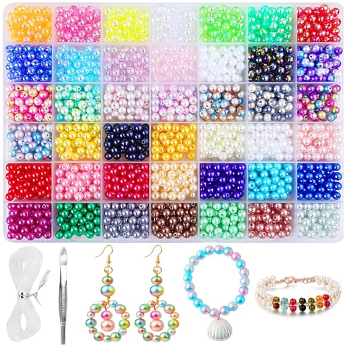Omsscun 2100 Stück 42 Farben Bunte Runde Perlen, 6mm Perlen für Armbänder, Perlen Armbänder, Beads for Bracelets, Perlen Armband für Schmuckherstellung DIY Armbänder Halsketten Handwerk Omsscun 2100 Stück 42 Farben Bunte Runde Perlen, 6mm Perlen für Armbänder, Perlen Armbänder, Beads for Bracelets, Perlen Armband für Schmuckherstellung DIY Armbänder Halsketten Handwerk von Omsscun