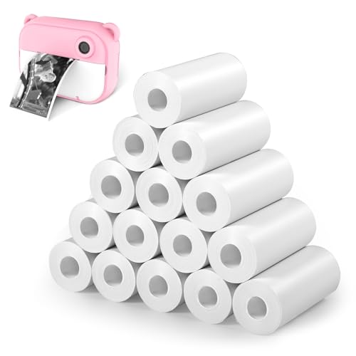 Omtofo 15 Rollen Thermopapier für Kinderkamera, Null Tinten Thermopapier 57mm, Nachfülldruckpapier für Kinder Sofortbildkameras Mobiler Mini Fotodrucker Paper von Omtofo