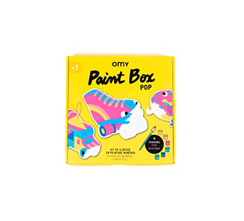 Omy Paint Box Kit, Pop Art, komplettes Malset mit Pinsel, 6 Acrylfarben, 6 hängende Illustrationen mit Zahlen, Spielen, Malen und Dekorieren Omy Paint Box Kit, Pop Art, komplettes Malset mit Pinsel, 6 Acrylfarben, 6 hängende Illustrationen mit Zahlen, Spielen, Malen und Dekorieren von Omy