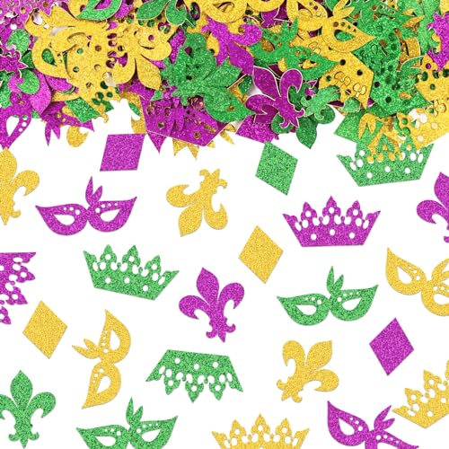 200 Stück Karnevalskonfetti, goldfarben, grün, lila, Maske, Krone, Lilien-Dekor, Konfetti, Karneval, Glitzer-Papier, Konfetti, für Karneval, Parade, Party, Gastgeschenk, Hochzeitsgeschenke, Feiertage, 200 Stück Karnevalskonfetti, goldfarben, grün, lila, Maske, Krone, Lilien-Dekor, Konfetti, Karneval, Glitzer-Papier, Konfetti, für Karneval, Parade, Party, Gastgeschenk, Hochzeitsgeschenke, Feiertage, von On-Airstore