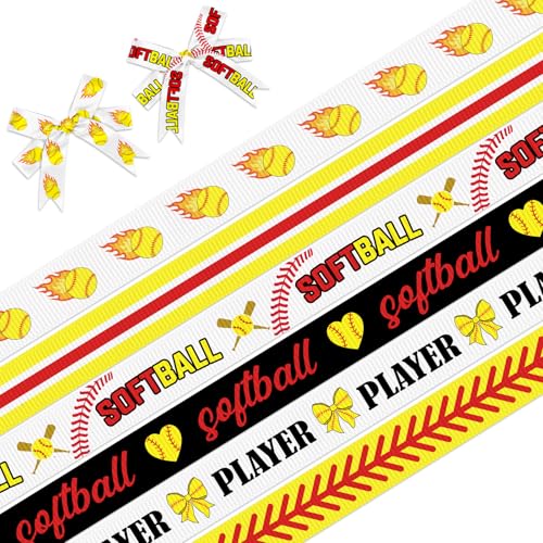 6 Stück 18 Meter Softball-Ripsbänder, 0,95 cm, Sport-Dekorband, schwarz-weiß-gelb, Bastelbänder für Sport-Team-Partys, als Dekoration, Softball-Spieler, Geschenkverpackung, DIY-Zubehör 6 Stück 18 Meter Softball-Ripsbänder, 0,95 cm, Sport-Dekorband, schwarz-weiß-gelb, Bastelbänder für Sport-Team-Partys, als Dekoration, Softball-Spieler, Geschenkverpackung, DIY-Zubehör von On-Airstore