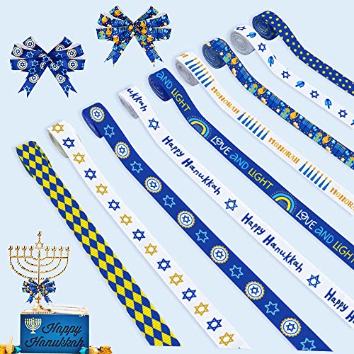 9 Stück Hanukkah-Ripsbänder, 0,95 cm, Chanukka, blau, weiß, Dekorband, 91 cm, Davidstern, Menora, Dreidel, Bastelband für jüdische Chanukkah-Party, Chanukka, Urlaub, Geschenkverpackung, DIY-Zubehör 9 Stück Hanukkah-Ripsbänder, 0,95 cm, Chanukka, blau, weiß, Dekorband, 91 cm, Davidstern, Menora, Dreidel, Bastelband für jüdische Chanukkah-Party, Chanukka, Urlaub, Geschenkverpackung, DIY-Zubehör von On-Airstore