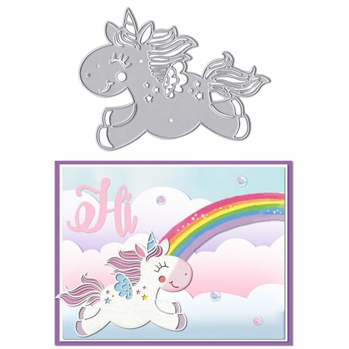 Einhorn-Metall-Stanzformen für Kartenherstellung, Cartoon-Einhorn-Pferd, Stanzformen, Karbonstahl, Prägeschablone, Vorlage, Schneidewerkzeuge für DIY, Scrapbooking, Papierkarte, Fotoalbum, Einhorn-Metall-Stanzformen für Kartenherstellung, Cartoon-Einhorn-Pferd, Stanzformen, Karbonstahl, Prägeschablone, Vorlage, Schneidewerkzeuge für DIY, Scrapbooking, Papierkarte, Fotoalbum, von On-Airstore
