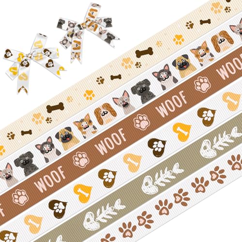 Ripsbänder für Katzen und Hunde, 0,95 cm, Pfotenabdruck-Dekorbänder, 2,7 m, braun-weiß, Bastelband für Haustiere, Welpen, Kätzchen, Party, Dekoration, Urlaub, Geburtstag, Geschenkverpackung Ripsbänder für Katzen und Hunde, 0,95 cm, Pfotenabdruck-Dekorbänder, 2,7 m, braun-weiß, Bastelband für Haustiere, Welpen, Kätzchen, Party, Dekoration, Urlaub, Geburtstag, Geschenkverpackung von On-Airstore
