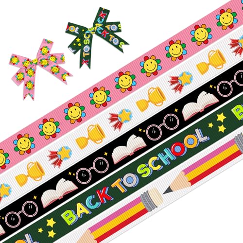 Ripsbänder für den Schulanfang, 0,95 cm, Schuldekor-Bänder, 2,7 m, Bleistiftbuch, Medaille, Sonnenblume, Bastelbänder für den ersten Schultag, Party, Dekoration, Urlaub, Geschenkverpackung Ripsbänder für den Schulanfang, 0,95 cm, Schuldekor-Bänder, 2,7 m, Bleistiftbuch, Medaille, Sonnenblume, Bastelbänder für den ersten Schultag, Party, Dekoration, Urlaub, Geschenkverpackung von On-Airstore