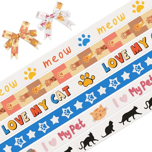 Ripsbänder mit Katzenpfotenabdruck, 0,95 cm, Katzenpfotenabdruck-Dekorbänder, 2,7 m, niedliches Kätzchen-Bastelband für Haustier, Katze, Party, Gastgeschenk, Dekoration, Urlaub, Geburtstag Ripsbänder mit Katzenpfotenabdruck, 0,95 cm, Katzenpfotenabdruck-Dekorbänder, 2,7 m, niedliches Kätzchen-Bastelband für Haustier, Katze, Party, Gastgeschenk, Dekoration, Urlaub, Geburtstag von On-Airstore