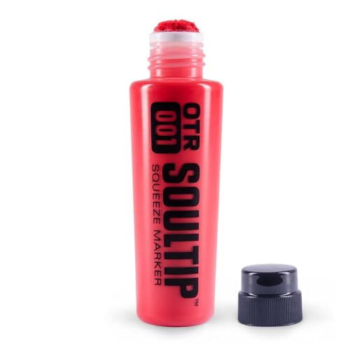 On The Run OTR 001 - Soultip Squeeze Permanent Paint Tagger Graffiti Marker - 22MM runder breiter Filz (OTR.001-BLAZING-RED) von On The Run