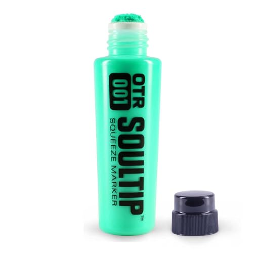 On The Run OTR 001 - Soultip Squeeze Permanent Paint Tagger Graffiti Marker - 22MM runder breiter Filz (OTR.001-GREEN-PASTEL) von On The Run