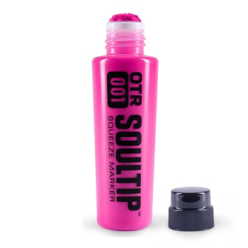 On The Run OTR 001 - Soultip Squeeze Permanent Paint Tagger Graffiti Marker - 22MM runder breiter Filz (OTR.001-HOT-PINK) von On The Run