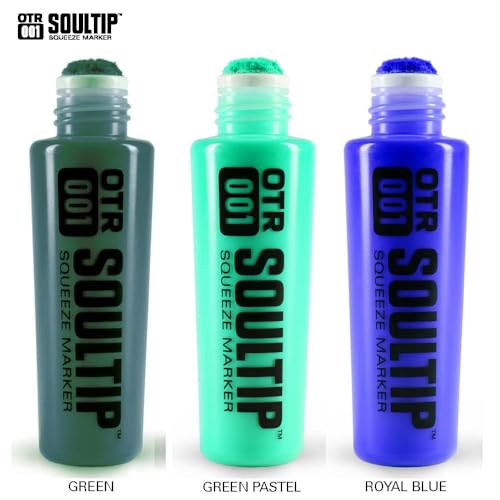 On The Run OTR 001 - Soultip Squeeze Permanent Paint Tagger Graffiti Marker - 22MM runder breiter Filz (OTR.001-ROYAL-BLUE) von On The Run
