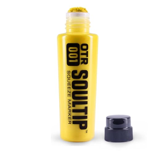 On The Run OTR 001 - Soultip Squeeze Permanent Paint Tagger Graffiti Marker - 22MM runder breiter Filz (OTR.001-YELLOW) von On The Run