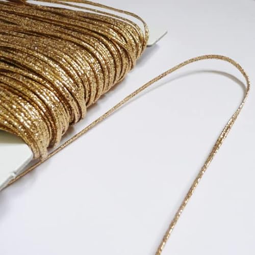 Lurex Russland Braid 3 mm breit (Soutache-Kordel) Metallic-Schnur (Gold, 25 m) von On Trend Fabrics