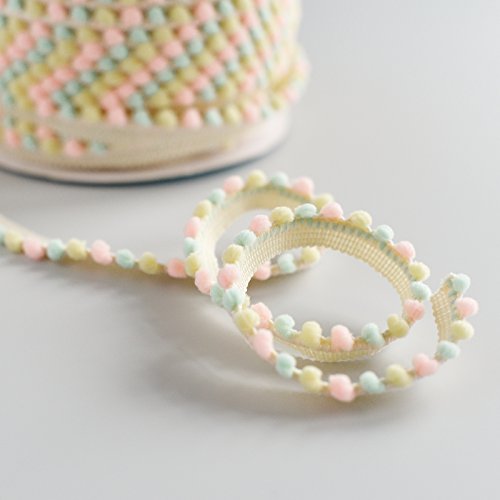 Mini-Pompom-Borte, Bommel-Borte, Nähen, Applikation, Meterware, 6 Farben, Pastel - Pink Yellow & Mint, 4 mm Mini-Pompom-Borte, Bommel-Borte, Nähen, Applikation, Meterware, 6 Farben, Pastel - Pink Yellow & Mint, 4 mm von On Trend Fabrics
