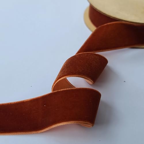 Samtband, 25 mm breit, erhältlich in 8 Farben und 4 Längenoptionen, Burnt Orange, 5 m Samtband, 25 mm breit, erhältlich in 8 Farben und 4 Längenoptionen, Burnt Orange, 5 m von On Trend Fabrics
