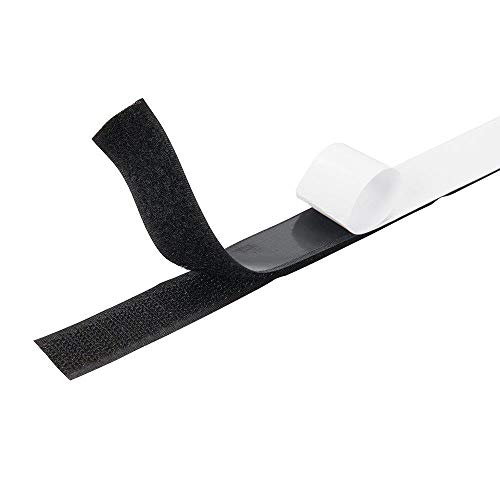 On1shelf Selbstklebendes Klettband-Set, Doppelseitiges Klebeband, Schwarz, 3 cm bis 1 m (16MMX1M) von On1shelf