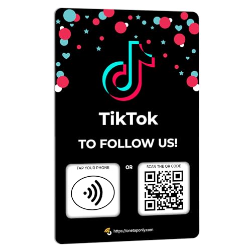 1 Einheit Social Review Tap Card | QR-Code überprüfen | Kontaktlose Bewertungskarte | NFC Tap Card | unbegrenzte Nutzung (1-TikTok-Karte) von One Tap Only