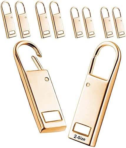 Gold Reissverschluss Zipper Pull, Zipper für Reissverschluss Reparatur, Metall Reißverschlussanhänger Ersatzzipper für Koffer Mantel Stiefel Jackenrucksäcke (8 Stück) von 1 one enjoy