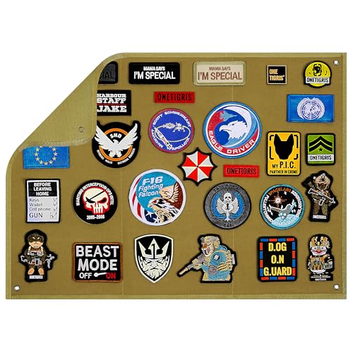OneTigris Taktische Patch Wand, Flauschmatte für Patches, Namensbänder & ID-Tags – Wandhalterung für Sammler, Größe L: 109 x 70 cm/M: 45 x 58 cm von OneTigris