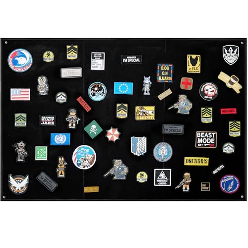 OneTigris Taktische Patch Wand, Flauschmatte für Patches, Namensbänder & ID-Tags – Wandhalterung für Sammler, Größe L: 109 x 70 cm/M: 45 x 58 cm von OneTigris