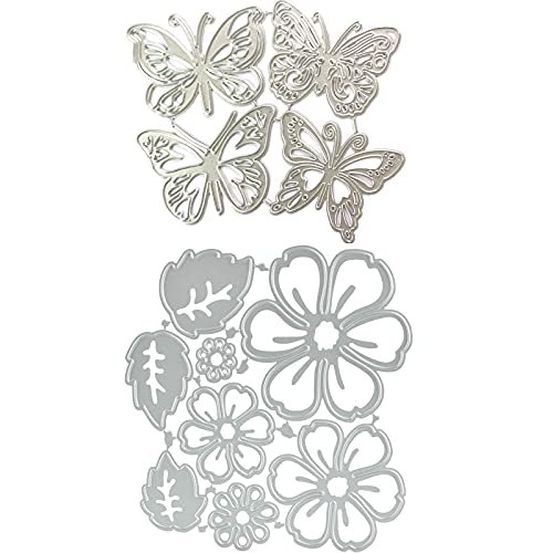12 Stück Stanzformen Blume Schmetterling, Blumenblätter Form 3D Stanzschablonen, Schmetterlingsform Stanzformen, für Album Dekoration, Grußkarte DIY Basteldekoration von Oneroomone