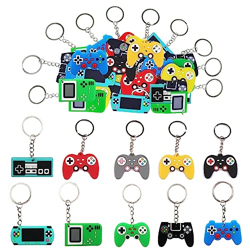 Oneroomone 32 Stück Spiel Schlüsselanhänger, Schlüsselanhänger Kinder, Kindergeburtstag Gastgeschenke, Für Videospiel-Motto-Partyzubehör, Goodie-Bag-Füller, Partygeschenke von Oneroomone