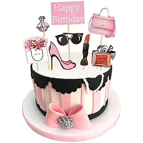 Oneroomone 8 Stück alles Gute zum Geburtstag Lady Girls Cupcake Topper, Rose Fashion Cake Topper, ideal für Geburtstag Mädchen Kuchen Dekoration Dusche Junggesellenabschied Oneroomone 8 Stück alles Gute zum Geburtstag Lady Girls Cupcake Topper, Rose Fashion Cake Topper, ideal für Geburtstag Mädchen Kuchen Dekoration Dusche Junggesellenabschied von Oneroomone