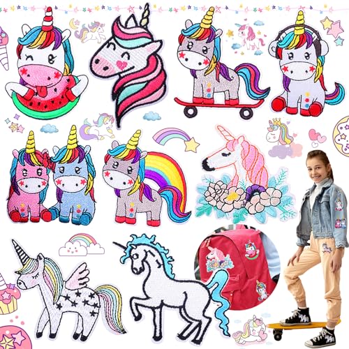 Oneroomone 9 Stück Aufbügelflicken Einhorn, Flicken zum Aufbügeln mit Einhorn, Bügelflicken für Kinder, für DIY Kleidung Bügel Flicken Oneroomone 9 Stück Aufbügelflicken Einhorn, Flicken zum Aufbügeln mit Einhorn, Bügelflicken für Kinder, für DIY Kleidung Bügel Flicken von Oneroomone