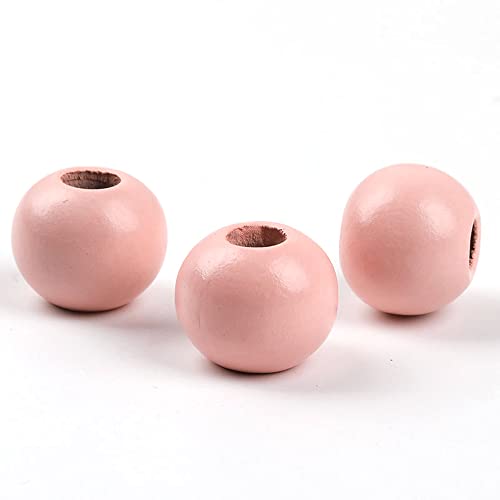 Oneyijun 50 Stück bunte Holzperlen 20mm - Runde Holzkugeln mit Loch zum Auffädeln für DIY Schmuck, Armbänder Halsketten Kinderbastelset aus Naturmaterial Perlen Zubehör für Kreativprojekte von Oneyijun