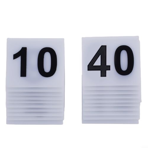 Acryl-Tischnummernschilder, Tischanzeigeschilder, fette schwarze Zahlen, Tischnummerierung Display für Restaurants, 20/40 Tischnummer (weiß 1-40) von Oniissy