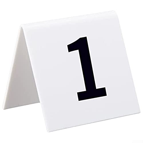 Oniissy 40 x doppelseitige Kunststoff-Tischnummern, 1–20, 6,3 x 5,6 cm, weiße Tischnummern – Hochzeits-Tischkartenschild, Display-Set, Acryl, Party-Dekoration von Oniissy