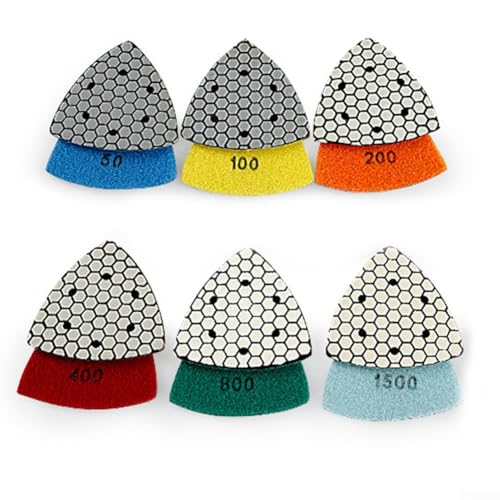 Oniissy 6 Pack Dreieckige Schleifpapier Trockenpolierpads für Granit Marmor Stein Schleifscheiben Dreieckige Schleifpapier Trockenpolierpads zum effektiven Polieren von Granit und Marmor Oniissy 6 Pack Dreieckige Schleifpapier Trockenpolierpads für Granit Marmor Stein Schleifscheiben Dreieckige Schleifpapier Trockenpolierpads zum effektiven Polieren von Granit und Marmor von Oniissy