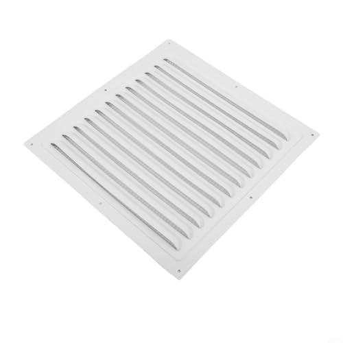 Oniissy Aluminium-Lüftungsgitter-Abdeckung für Wand- oder Deckenöffnungen, quadratische Metall-Luftk-Lüftungsplatte für den Innen- und Außenbereich, Weiß, mehrere Größen (250 x 250 mm) von Oniissy