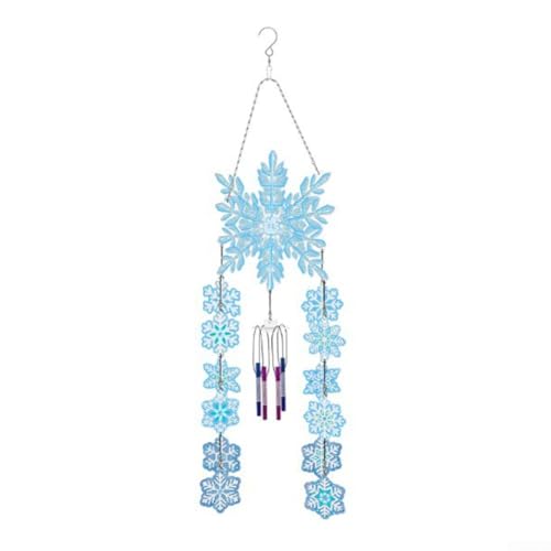 Oniissy Diamond Art Painting Windspiel DIY Kit – 5D Diamant Kunst Windspiel Weihnachten DIY Drehbares Windspiel Kristall Anhänger Handgemachte Kreative Hängende Ornament Haus Garten (Schneeflocken) von Oniissy