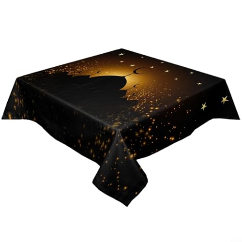 Oniissy Eid Mubarak Ramadan Muslimische Tischdecke, wasserdicht, Premium-Polyester, Esstischabdeckung für Heimdekoration (F) von Oniissy