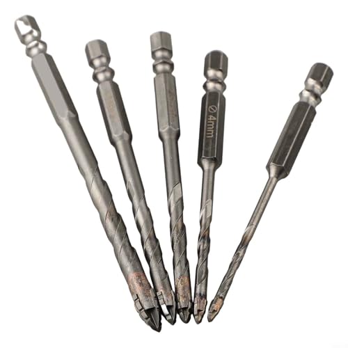 Oniissy Exzenterbohrer-Set für Glasfliesen, Keramik, dreieckige und spiralförmige Hartmetallbestückte Bits mit 6,35 mm Schaft, geeignet zum Bohren von Fliesen, (A) von Oniissy