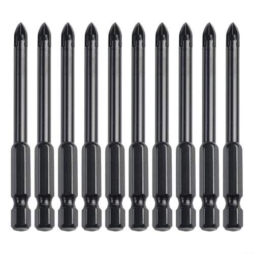 Oniissy Fliesenporzellan-Bohrer-Set, 6 mm, 10 Stück, Hartmetall-Sechskantschaft, Speerkopf, für Keramik, Marmor, Glas, Ziegel, Spiegel, dünne Metallplatte, YG6X-Legierung, rostfrei Oniissy Fliesenporzellan-Bohrer-Set, 6 mm, 10 Stück, Hartmetall-Sechskantschaft, Speerkopf, für Keramik, Marmor, Glas, Ziegel, Spiegel, dünne Metallplatte, YG6X-Legierung, rostfrei von Oniissy