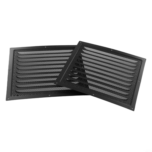 Oniissy Lüftungsgitter-Abdeckung mit Sichtschutz für Decke und Seitenwand, Edelstahl, quadratische Lüftungsgitterabdeckung für HVAC-Systeme, schwarz, 25 x 25 cm Belüftung (1 Stück) von Oniissy