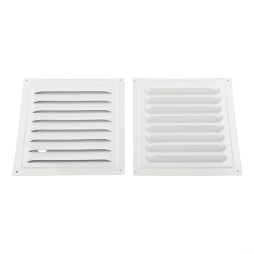 Oniissy Lüftungsgitterabdeckung aus Edelstahl, 20 x 20 cm, mit Bildschirm, anthrazit, Lüftungsgitter für Decke oder Seitenwand, für HLK-Systeme, moderne Raumluft (2 Stück, weiß) von Oniissy