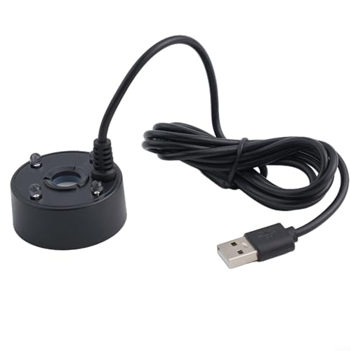 Oniissy Mist Maker Fogger 5 V USB-betriebenes Teichnebelgerät mit bunten LED-Lichtern, 300 ml/h, Luftbefeuchtungsleistung für Wasserbrunnen, Aquarien, Innenräume oder (schwarz) von Oniissy