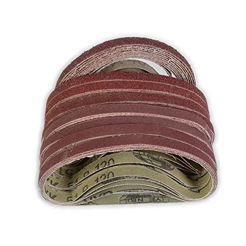 Oniissy Schleifbänder, 10 x 333 mm, je 10 Stück von 40/60/80/100/120 Mix Körnung für 333 x 10 Bandschleifer, kompatibel mit Power-Schleifer (50 Stück) von Oniissy