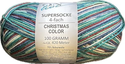 ONline Garne Christmas Socks 2023, 4-fach, Sort. 362, 75% Schurwolle/25% Polyamid, 100g/420 m LL (Fb. 3010) von Online Garne