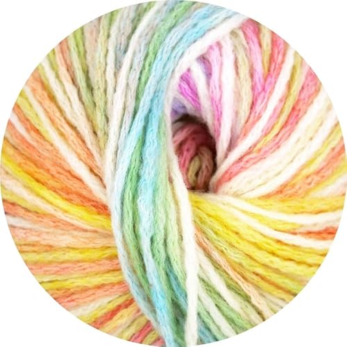 Online Garne Line 539 Beluga, Leichtes Kettengarn, 47% Wolle, 45% Polyacryl, 8% Polyamid, 100g = 200m, Nadelstärke 7,0-8,0 mm, Lebendige Farbkombinationen (02) von ONline Garne