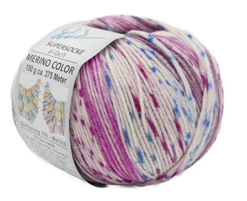 Online Garne Supersocke Sockenwolle 6-fach Merino Color | Strumpfwolle 6-fädig mit Merinowolle | 150g dickes Sockengarn mit Farbverlauf | 75% Wolle, 25% Polyamid (2989) von Online Garne