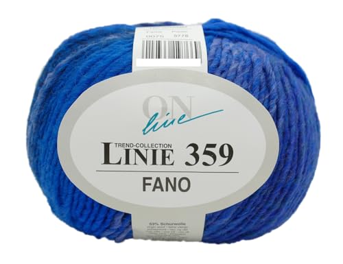 Online Linie 359 Fano | Dicke Wolle mit Farbverlauf blau zum Stricken und Häkeln | Farbverlaufswolle 150g | Nadelstärke 7 bis 8 mm (075) von Online Garne